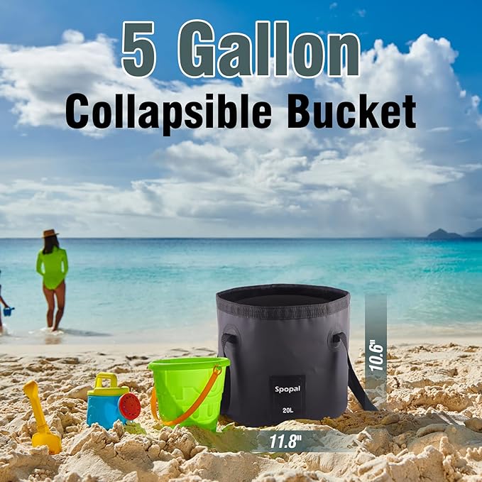Collapsible Bucket with Handle 20L, Multifunctional Folding Water Container for Camping, Hiking, Traveling, Fishing, Laundry, Gardening, Waterproof, Durable, Lightweight-NeatNest