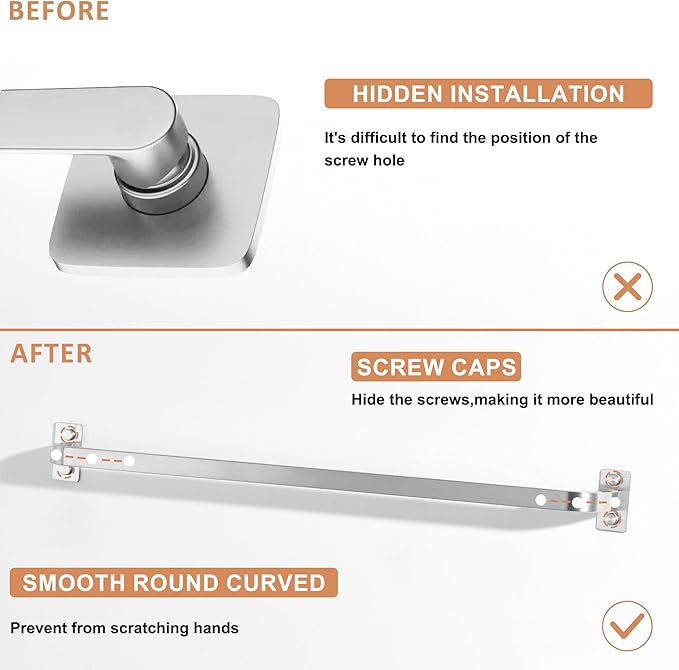 Bathroom Towel Bar, 24 inch Towel Racks for Bathroom Wall Mounted, SUS304 Stainless Steel Heavy Duty Towel Holder Bathroom Accessories Modern Home Decor, Brushed Finished