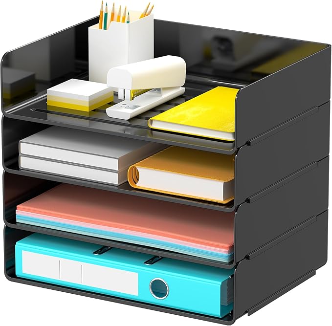 Desk Organizer, Stackable Paper Letter Tray, Desktop File Paper Holder Office Organization School Supplies-NeatNest
