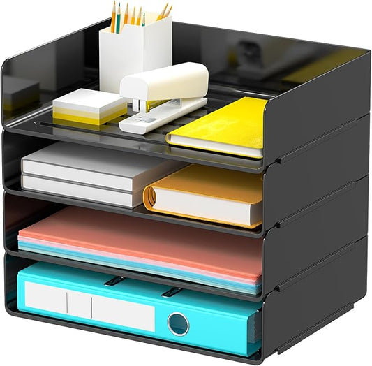 Desk Organizer, Stackable Paper Letter Tray, Desktop File Paper Holder Office Organization School Supplies-NeatNest