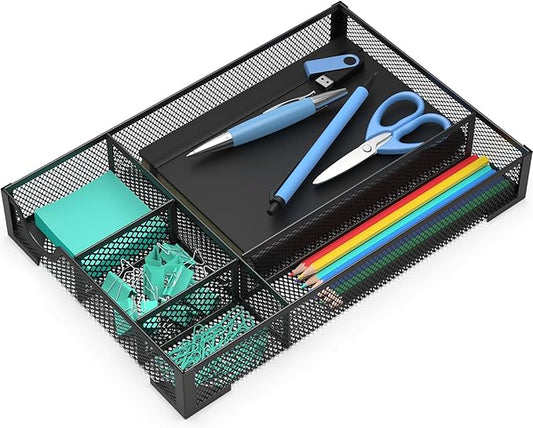 Desk Drawer Organizer, Office Desk Organizer Tray with 5 Dividers, Pen Pencil Drawer Organizer for Office Supplies, Desktop, Bathroom, Kitchen, Makeup, Vanity -NeatNest