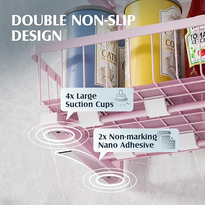 Under Sink Organizers, 2 Pack Kitchen Bathroom cabinet organizer, 2 Tier under bathroom kitchen sink organizer, Height Adjustable Bathroom Organizers and Storage, Pink-NeatNest