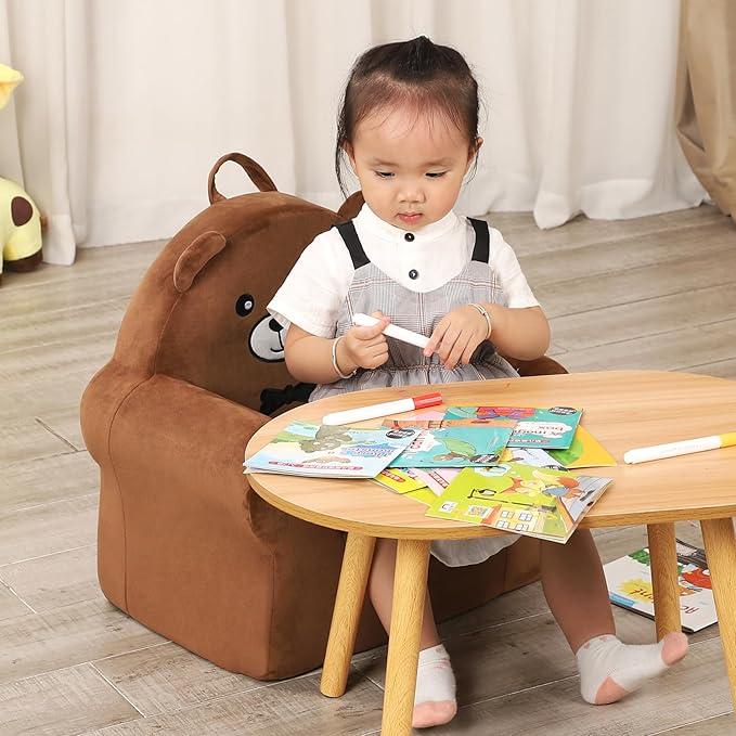 Cuddly Toddler First Chair, Premium Character Chair, Brown Bear, 18 Month up to 3 Years-NeatNest