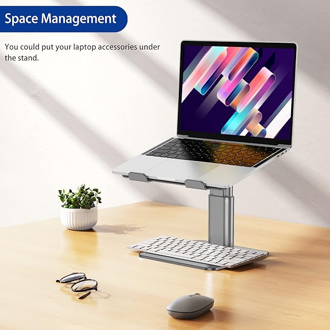 BESIGN LSX6N Laptop Stand, Ergonomic Adjustable Notebook Stand, Riser Holder Computer Stand Compatible with Air, Pro, Dell, HP, Lenovo More 10-15.6" Laptops, Gray-NeatNest