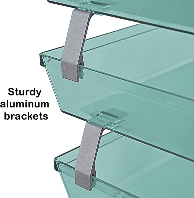 Acrimet Facility 4 Tier Letter Tray, Side Load, Letter Size/A4, Desktop File Organizer, Plastic (Clear Green)-NeatNest