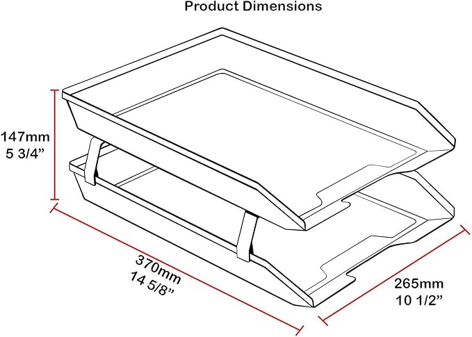 Acrimet Facility 2 Tier Letter Tray, Front Load, Letter Size/A4, Desktop File Organizer, Plastic (White Color)-NeatNest
