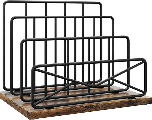 Desktop Mail Sorters Desk Mail Organizer-with 2 or 3 Slot Matte Black Metal Desktop Mail Sorter Metal Storage File Holder Letter Sorter Organizer for Home or Office Desktop (3 Slot)-NeatNest