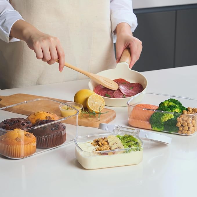 Felli Duo Loc Tritan Meal Prep Containers Microwave Safe BPA FREE, Leak Proof Lunchable Container for Leftovers Kitchen Fridge Freezer, Reusable Plastic On the Go Lunch Travel Box (Beginner 3pk)