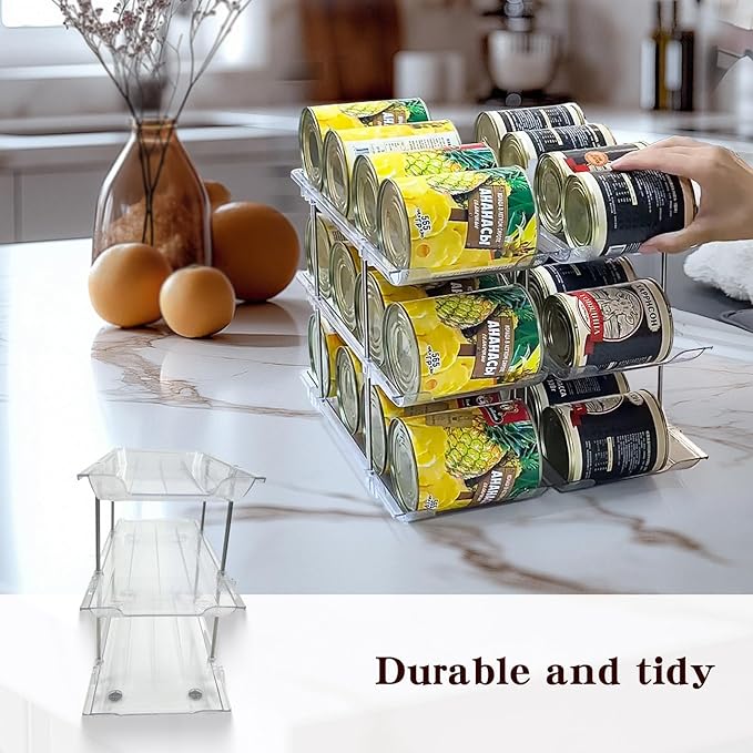 3-Tier Flexible Assembly Can Organizer for Pantry, Can Storage Organizer, Kitchen Storage, Pantry Organization