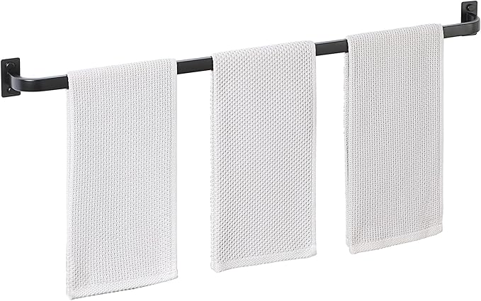 Bathroom Towel Bar, 32 inch Towel Racks for Bathroom Wall Mounted, SUS304 Stainless Steel Heavy Duty Towel Holder Bathroom Accessories Modern Home Decor, Matte Black Finished