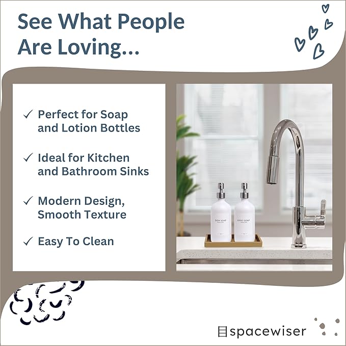 Countertop and Vanity Tray – Small 7.7" Silicone Soap Dispenser Trays, Flexible Bathroom Trays, Dish Soap Holder Kitchen Counter Caddy, Organizer Sink Tray for Soaps Bottles, Sponge, Keys-NeatNest