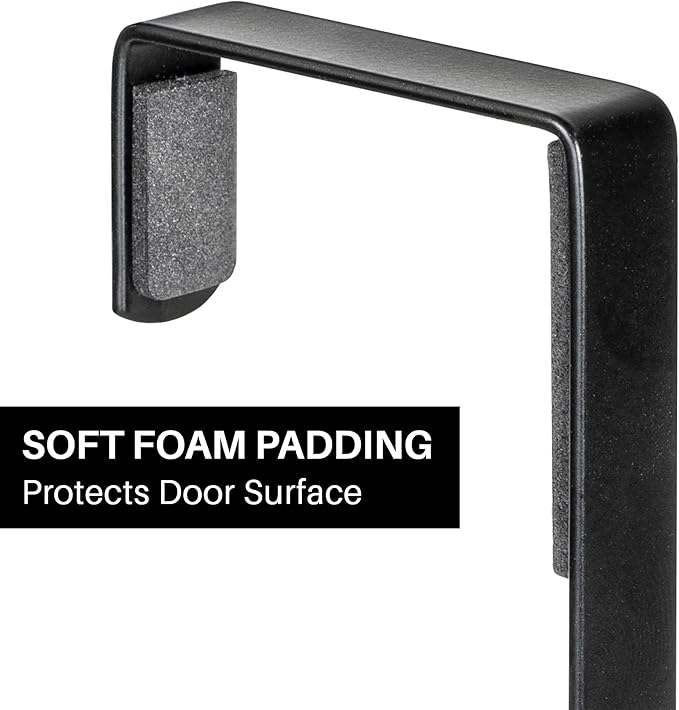 LYNK Professional® Home™ Over Door Hooks Rack - 28 Hook Over Door Hanger - Over Door Towel Rack - Hanging Towels or Clothes - Bathroom, Bedroom or Laundry Room - Lifetime Ltd. Warranty - Black