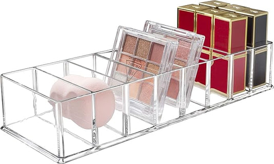 Detachable Makeup Organizer, 8 Compartments Acrylic Cosmetic Storage Jewelry Display Boxes, Clear Drawer Organizers Case for Dresser Vanity Bathroom Kitchen-NeatNest