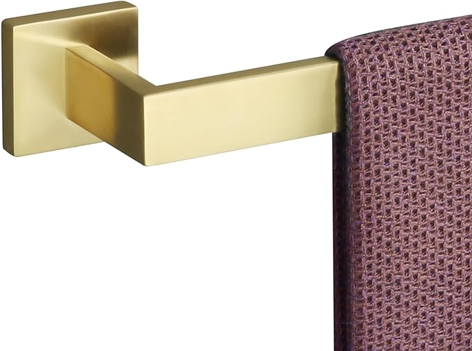 Alise Gold Towel Bars,15.75 Inch Towel Holder Towel Racks for Bathroom and Lavatory,SUS304 Stainless Steel Hand Towel Hanger Rail Wall Mount,Useable Length 13.98 Inch Towel Bar, GYT040-G