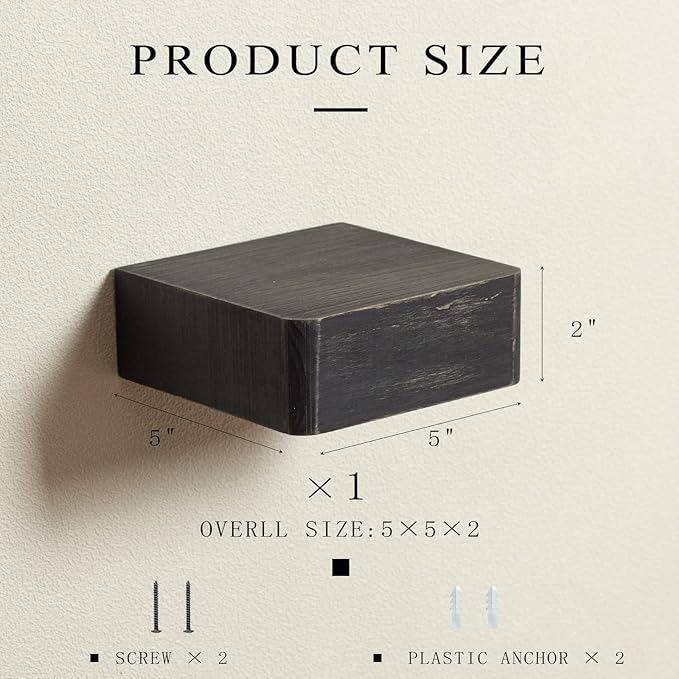 Freezing point Small Floating Shelf,Mini Wall Shelves for Kitchen Bedroom Living Room Bathroom Wall Decor Plant Display Collectibles Corner Decorative Storage Tiny Black-NeatNest