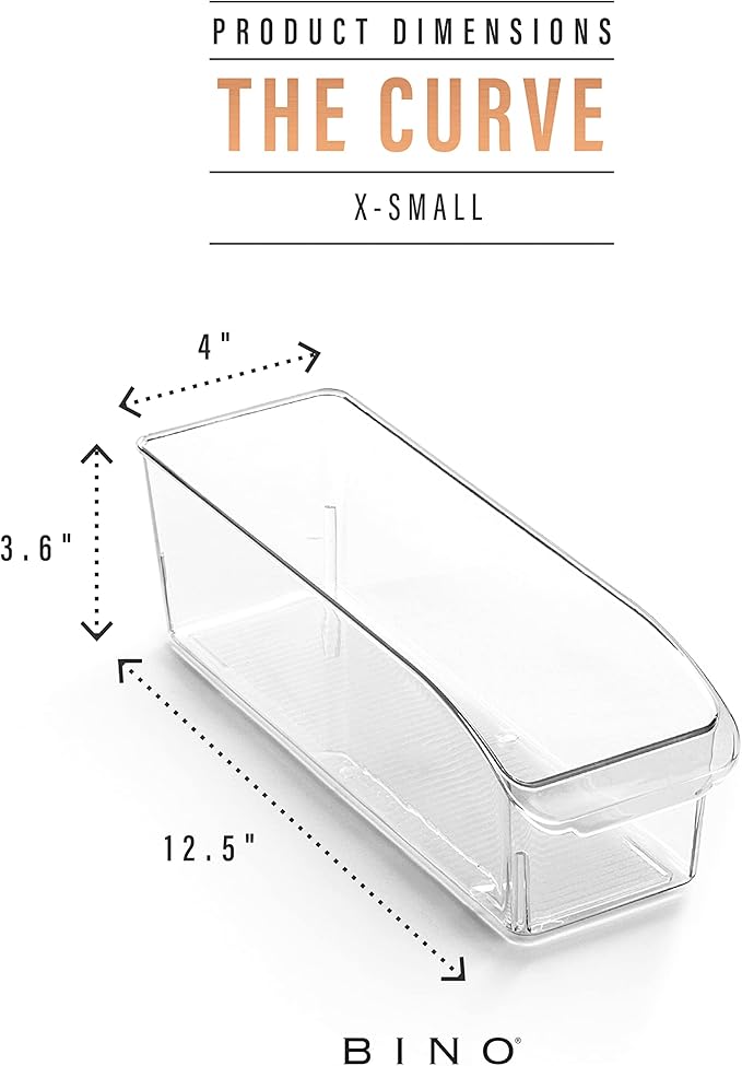 BINO | Plastic Storage Bins, Small | THE CURVE COLLECTION | Multi-Use Organizer Bins | Storage Containers Kitchen, Pantry and Home Organization | Fridge Organizers | Pantry Organization and Storage-NeatNest