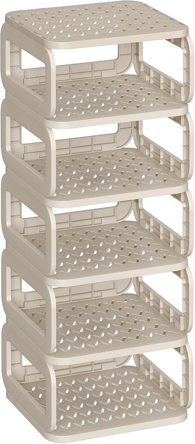 SONGMICS Shoe Rack, Shoe Organizer, 6 Shelves, Shoe Storage, Narrow Shoe Shelf, Open Shelf for Entryway, Living Room, Bathroom, Space-Saving, Cappuccino Beige ULPC037K01-NeatNest