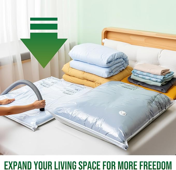 TAILI 6 Pack Vacuum Storage Bags, Jumbo Vacuum Seal Bags for Clothing (40x31 Inch), Space Saving for Bulky Bedding, Comforters and Blankets, Extra Large Closet Storage and Organization-NeatNest
