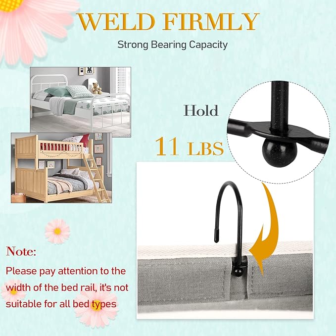 Bedside Storage Caddy/Bedside Hanging Storage Bag for Headboards Bunk Beds Dorm Rooms Book Phone Magazine Holder (2PC Grey)-NeatNest