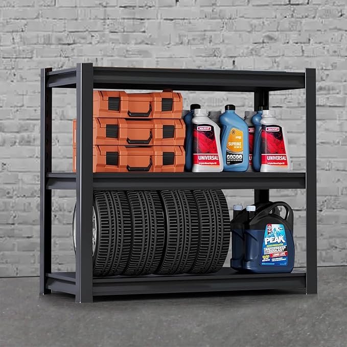 Adjustable 3-Tier Heavy Duty Shelving Unit, 35" Tall - 350lbs per Shelf, Standing Shelf Organizer for Kitchen, Closet, Pantry, Garage, Bathroom, Laundry-NeatNest