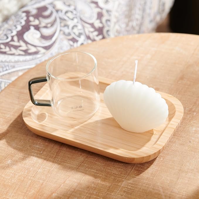Bamboo Vanity Tray, Bathroom Counter Tray, Toilet Paper Basket Storage for Toilet Tank, Bathroom, Kitchen Counter 7.8 x 5.1 x 0.8 inch-NeatNest