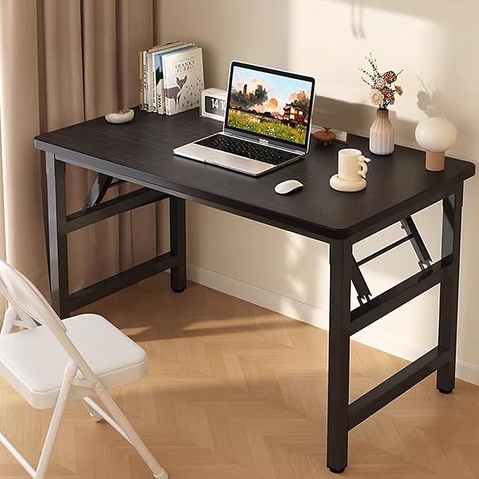 31.5 Inch Folding Table,Square Folding Desks for Small Space,Small Foldable Desk No Assembly,Black.-NeatNest
