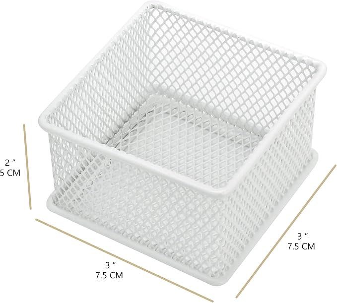 Annova Stackable Mesh Drawer Cabinet and Shelf Organizer Bins Storage Basket School Office Supply Holder Tray- Set of 2 (White, 3x3x2 Inch)-NeatNest