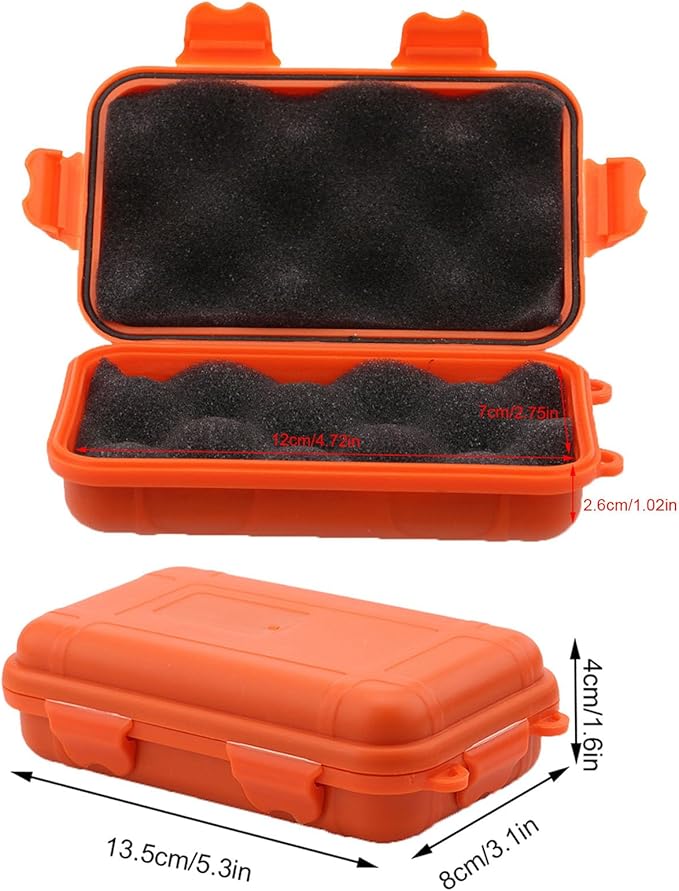 FILFEEL Outdoor Plastic Shockproof Box Airtight Survival Case Container Storage Carry Box Small (S-Orange)-NeatNest