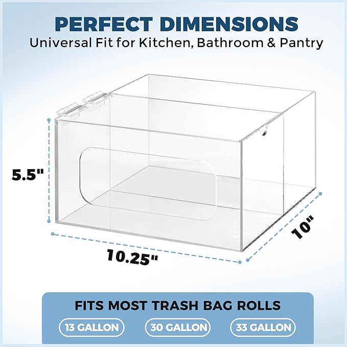 Storage Standard Trash Bag Kitchen and Bathroom Organizer - Large Garbage Bag Under Sink Dispenser - Acrylic Storage Cabinet-NeatNest