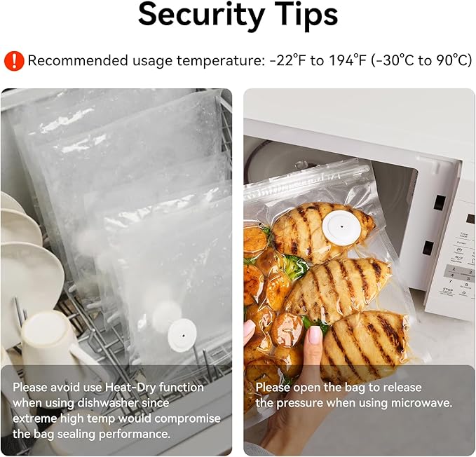 Compact Vacuum Sealer Machine for Food Preservation with 30 Reusable Vacuum Storage Freezer Bags, Portable Handheld Food Saver, Suitable for Meal Prep, Sous Vide Cook, Outdoor BBQ, Kitchen Leftover-NeatNest