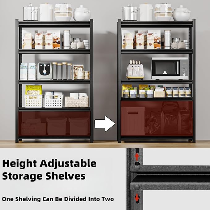 5-Tier 47" W x 24" D x 84" H Garage Shelving 3000LBS Storage Shelves Heavy Duty Metal Shelf Unit Adjustable Basement Industrial Storage Racks-NeatNest
