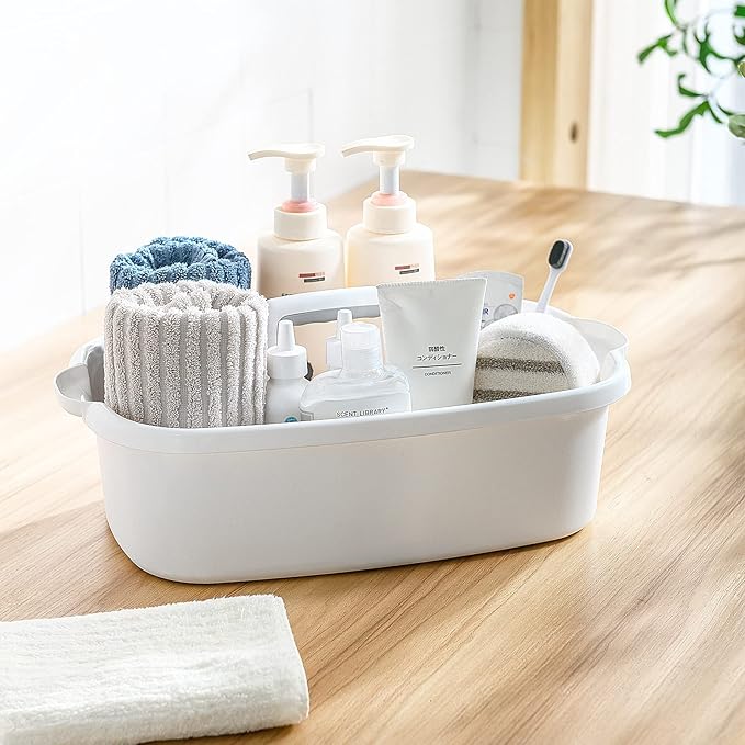 2 Pack Multi-Purpose Plastic Cleaning Caddy with Handle, Shower Caddy Organizer/Storage Basket/Totes Portable for Bathroom Supplies, Cleaning Products, Under Sink Tool, Housekeepers (Blue2)-NeatNest