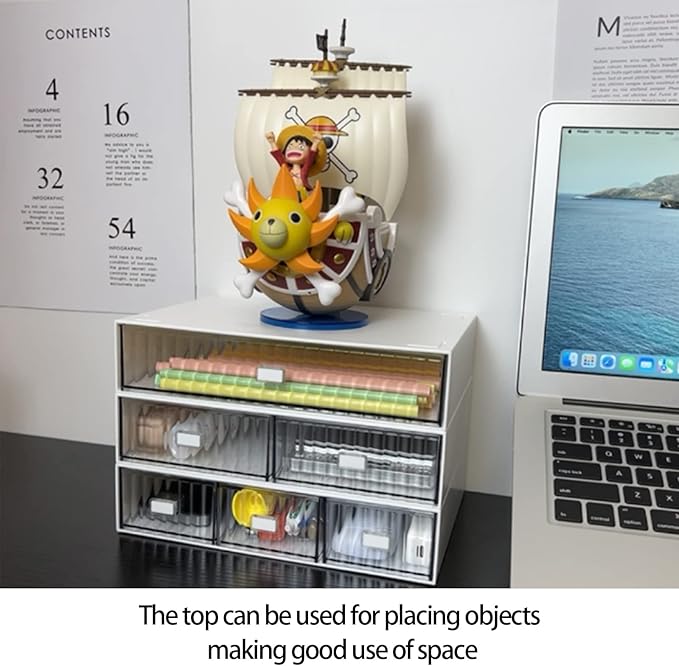 Desk Drawer Organizer, Stackable Plastic Storage Drawer, Grocery Organizer For Stationery/Office Supplies (White, 1 Compartment)-NeatNest