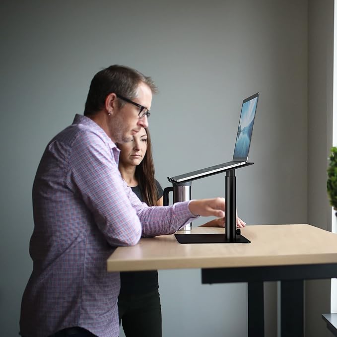 BESIGN LSX6 Computer Holder Stand, Ergonomic Adjustable Notebook Riser for Standing Work, Compatible with Air, Pro, Dell, HP, Lenovo More 10-14" Laptops, Black-NeatNest