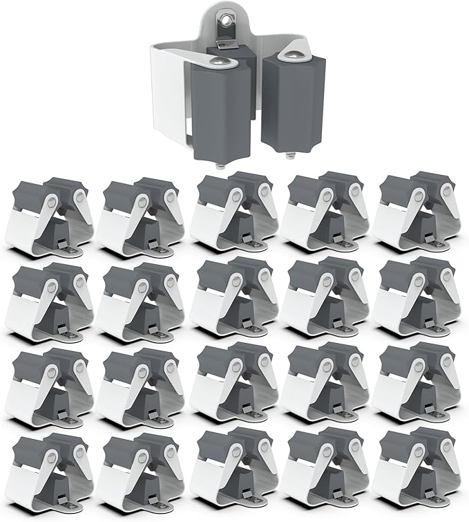3-H Broom Hanger,Mop Holder Wall Mount 20 Pack, Broom Holder Wall Mount for Hanging and Organizing Shovel,Rake,Brush,Yard Tools in Kitchen,Laundry Room,Bathroom,House(grey)