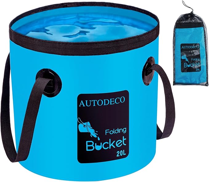 AUTODECO 5 Gallon Collapsible Bucket Water Container Portable Wash Basin for Fishing Camping Car Washing Hiking 20L-NeatNest