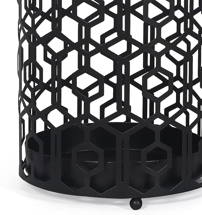 Adeco Metal Umbrella Stand for Entryway Black Round Umbrella Holder Porta Ombrello Indoor Outdoor