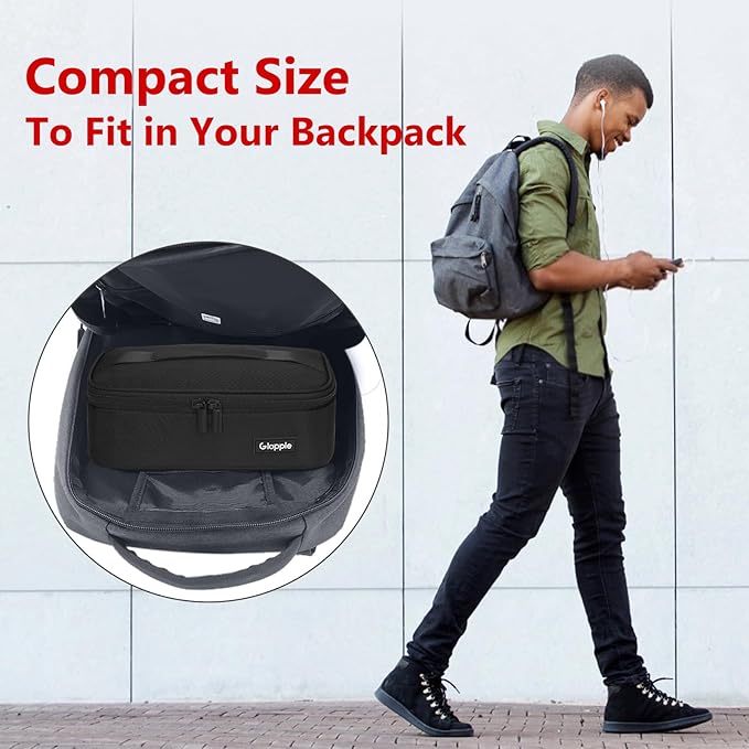 Gloppie Small Lunch Bag for Adults & Kids - Compact Insulated Lunch Box, Durable & Food-Grade Lining | Portable Cooler for Work, School, Travel (Black Honeycomb)-NeatNest