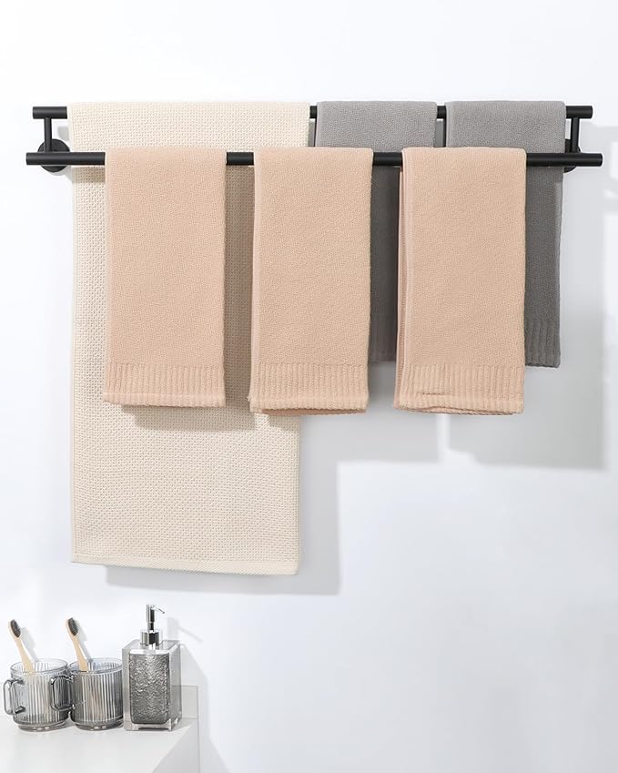 Alise Double Bath Towel Bars Towel Racks for Bathroom Lavatory,Wall Mount Towel Holder SUS304 Stainless Steel Towel Hanger Rail 32 Inch,GYT6902-800-B Matte Black