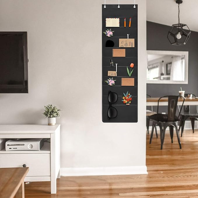 ABC life Hanging Wall File Organizer, 2 Packs, 10 Pocket Office, Home, Classroom, 6 Removable Poly Hanging File Folders, Wall Folder Organizer, Back to School Supplies