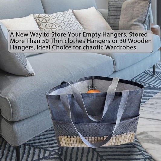 Clothes Hanger Organizer Holder for Space Saving, Fresheracc Hanger Triangle Storage Bag with Handles for Closet Tidier Laundry Rooms Wardrobe Drying Rack, Waterproof Container (Mesh Grey)-NeatNest