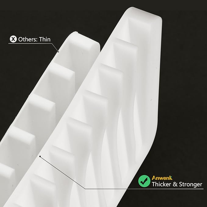 Anwenk Soap Dish Soap Holder Tray Saver Drainer for Shower Bathroom,Silicone Soap Dish Waterfall & Anti-Slip Design, White, 3 Pack-NeatNest