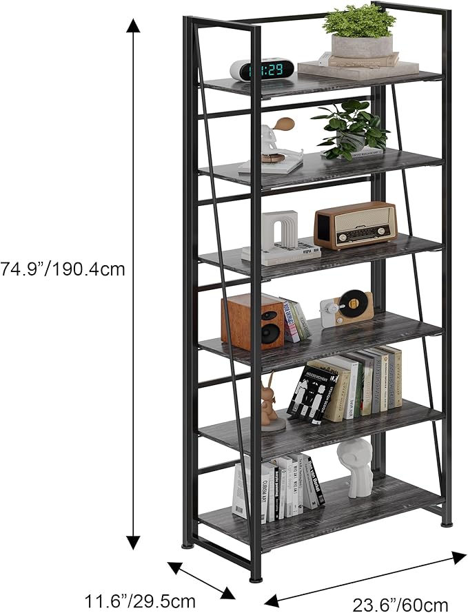 BHG Vintage Multifunctional Folding Bookshelf, No-Assembly Plant Stand Storage Rack Shelves for Home Office-NeatNest