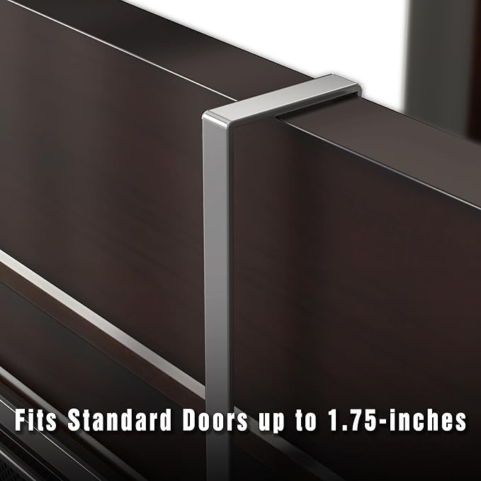 Deco Brothers Over The Door Hook Organizer with 6 Hooks, Silver-NeatNest