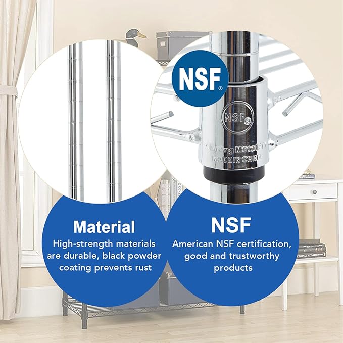 BestOffice 23Lx13.2Wx30.2H Adjustable Metal Storage Shelves 3-Tier Wire Shelving Unit Organizer Wire Rack 450Lbs Capacity for Small Places Kitchen Garage,Chrome-NeatNest