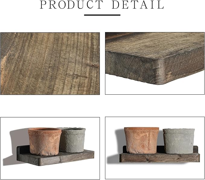 Freezing point Small Floating Shelves for Wall Set of 2 Natural Wood 8×4Inch Wall Shelf Mini Corner Shelf Decor Plant Display Mounted Kitchen Bathroom Bedroom Decorative Storage Tiny Stand