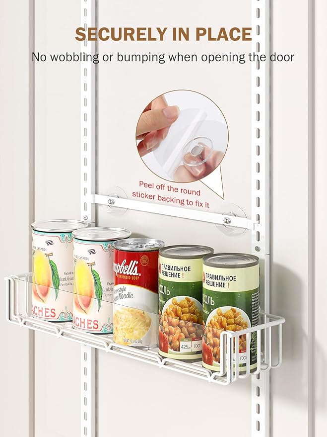 Delamu 9-Tier Over the Door Pantry Organizer with Acrylic Panel, Pantry Organization and Storage, White Hanging Basket Wall Spice Rack Seasoning Shelves, Home Kitchen Bedroom Bathroom House Essentials-NeatNest