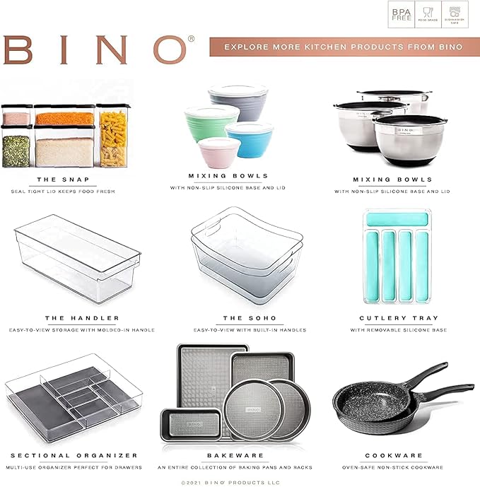 BINO | Stackable Storage Bins, Small - 4 Pack | The Stacker Collection | Clear Plastic Storage Bins | Organization and Storage Containers for Pantry & Fridge | Multi-Use Organizer Bins | BPA-Free-NeatNest