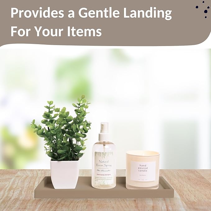 Countertop and Vanity Tray - 11.7" Silicone Bathroom Tray, Flexible Dish Soap Holder for Kitchen, Bathroom Counter Organizer, Shower Toilet Tank Trays Décor Accessories, Sink Makeup Mat Oil-NeatNest