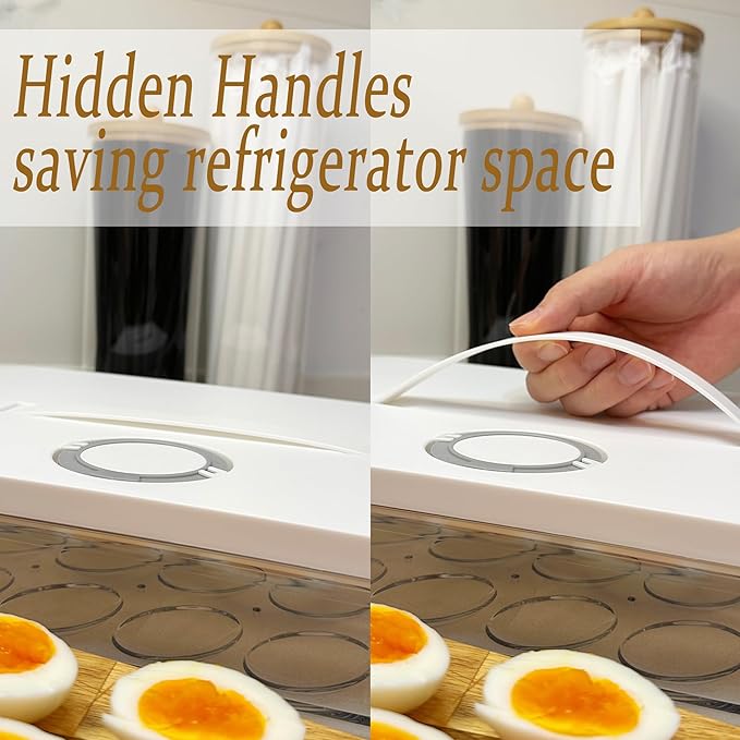 Deviled Egg Containers With Lid, Clear Deviled Egg Platter With Handle For 24 Eggs, Fridge Stackable Storage Deviled Eggs Tray Carrier, Suitable For Camping, Easter, Christmas (White)-NeatNest